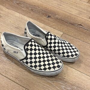 Vans Black and White Checkerboard Slip-Ons